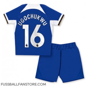 Chelsea Lesley Ugochukwu #16 Replik Heimtrikot Kinder 2023-24 Kurzarm (+ Kurze Hosen)